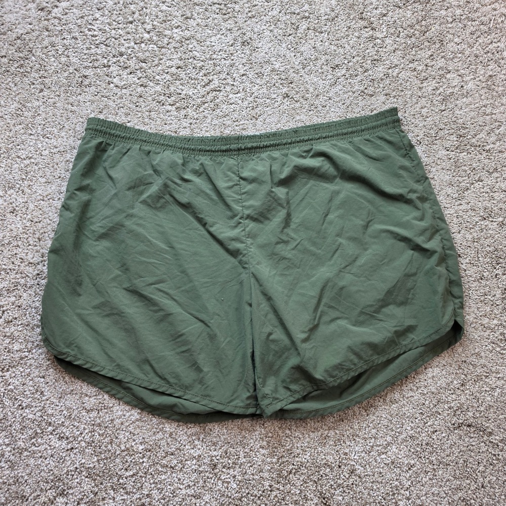 VINTAGE Soffe Ranger Shorts Mens XL Olive Green Nylon Running Training USA Made